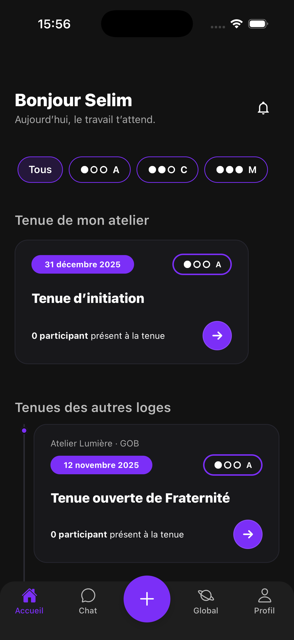 Application EventLogia Accueil